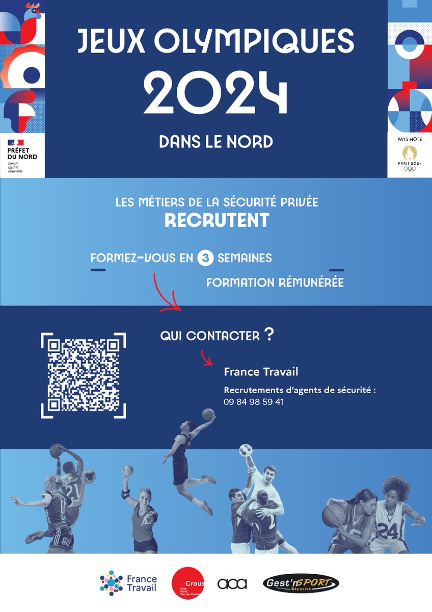 #JO2024 #Recrutement #Formation #Sécurité