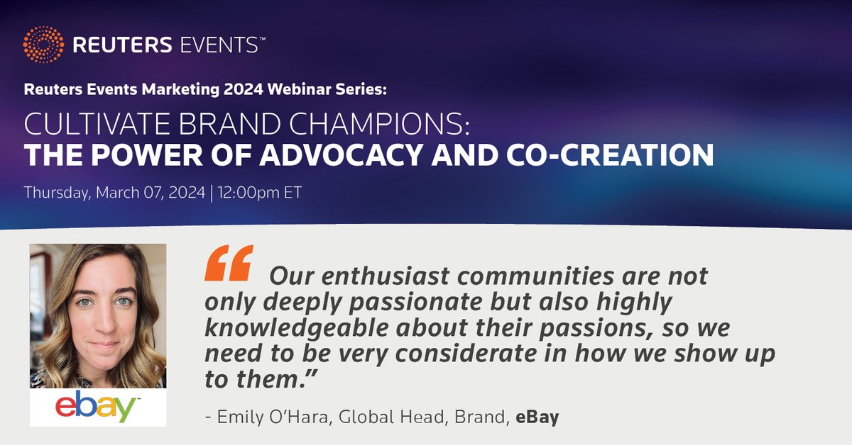 📢Dive into the playbook of brand loyalty with top marketing minds! Join marketing execs from <a href="/eBay/">eBay</a>, <a href="/jpmorgan/">J.P. Morgan</a>, <a href="/lulusdotcom/">Lulus</a>, &amp; K18 today at 12pm ET for Cultivate Brand Champions: The Power of Advocacy and Co-Creation. Register now for insider tips &amp; strategies! #BrandChampions