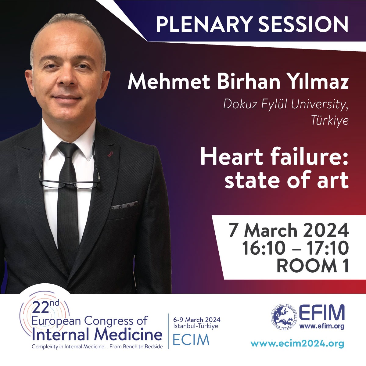 Make sure to attend 'Heart failure: state of art' Symposium today at 16:10 Check out the full list of today’s topics! #ecim2024 #ECIM2024 #internalmedicine #younginternists
