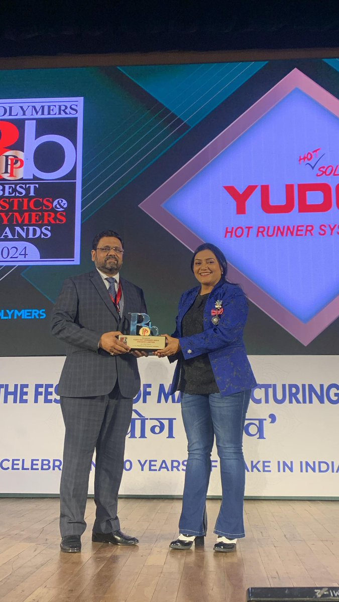 #ExxonMobilFOM2024| Yudo Hot Runner India Private Limited wins the award for E T Polymers Best Brands in Plastics and Polymers Their unwavering commitment to excellence and innovative approach have set a new benchmark.

A big congratulations to their entire team!

<a href="/rohitsLogic/">Rohit’sLogic</a>