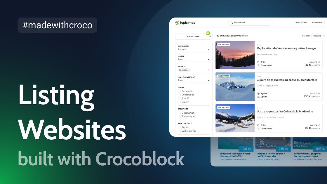 MRcrocoblock's tweet photo. ⚡Dive into the world of #madewithcroco with the 6 best #WordPress listings, directories, and catalog sites!

🎉 Discover the key steps to kickstart your own creation and find inspiration from our amazing community examples.
https://t.co/0uJW56nqyk https://t.co/r9hVryeXeP
