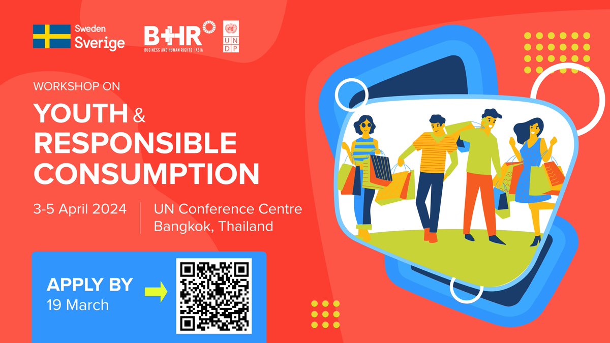 📢 Call for applications

Are you 18-25 years old and interested in responsible consumption, #FastFashion, labour rights or sustainability? Join us for a dynamic, solution-oriented workshop.

🗓️ 3-5 April 24
📍 UN Conference Centre
⏳ Apply by 19 March bit.ly/4a3SsDI