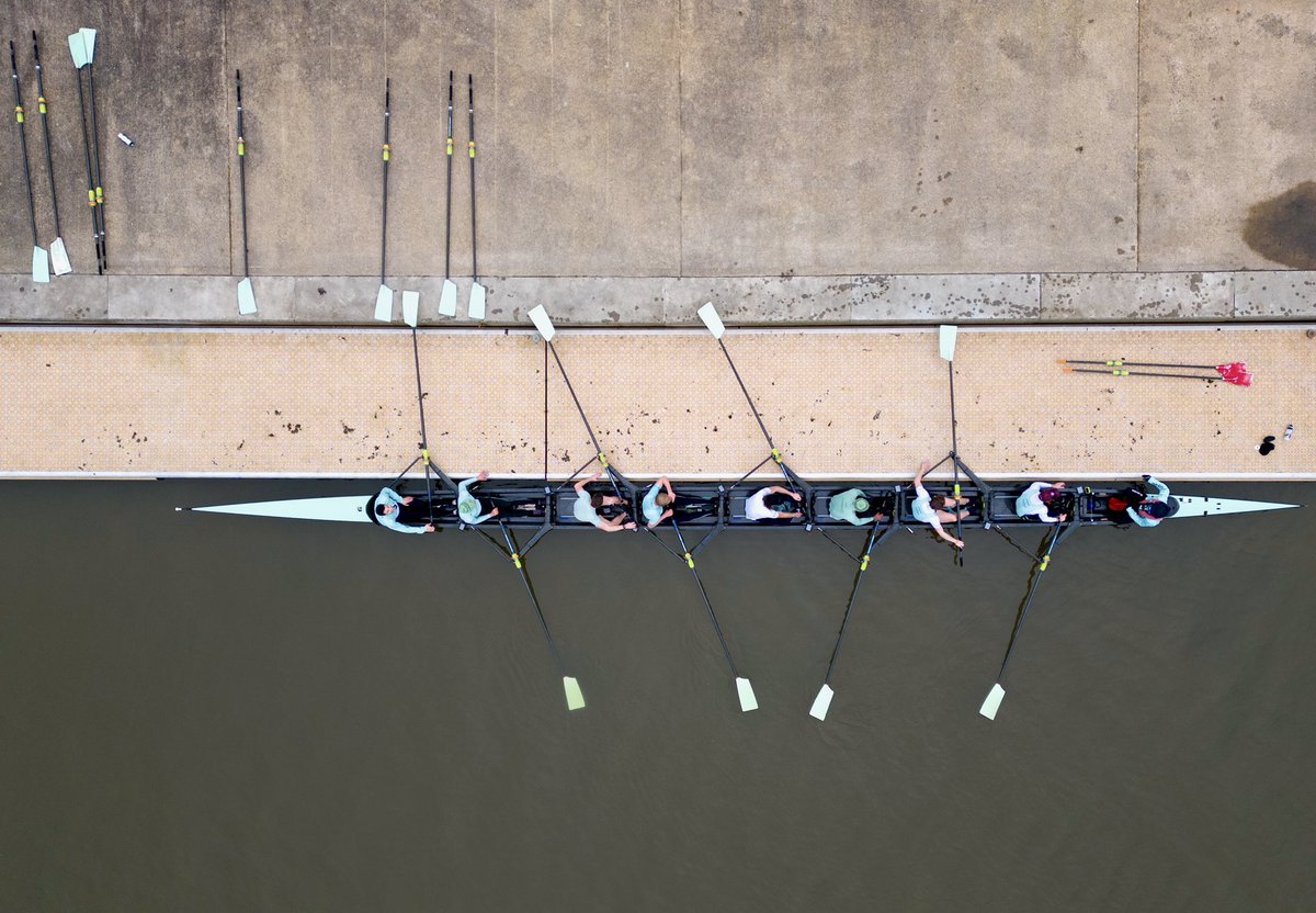 The men’s crew from the Cambridge University Boat Club train on the River Great Ouse in Ely ahead of the Gemini Boat Race at the end of the month