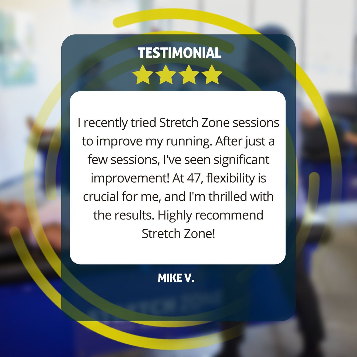 We love hearing from our happy clients! Ready to see how we can help YOU with your range of motion? Book your first 30-minute stretch session today. It's FREE!
.
.
.
#review #tryus #testimonials #clienttestimonials #tryusout #booktoday #rangofmotion #instahealth #stretchzone...