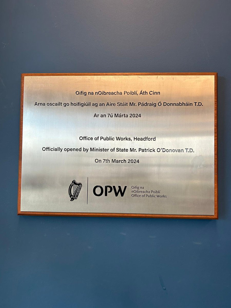 This morning I was delighted to officially open the new €6million #OPW regional office in Headford. I also announced the second phase of development at the facility, the new engineering and machinery unit there, servicing our teams in the West of Ireland. @AnneRabbitte