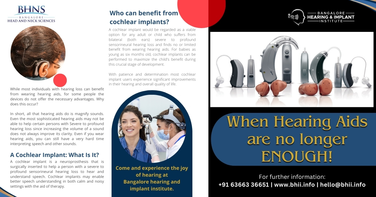 When Hearing Aids are no longer enough..What next? Can hearing again be made possible? #bhii #BSBI #benti #bhno #cochlear #bangaloreent #BangaloreHealthcare #bangaloreskullbase #bhns #bangaloreheadandneck #hearingloss #NeckHealth #deafcommunity #deafawareness #deaf