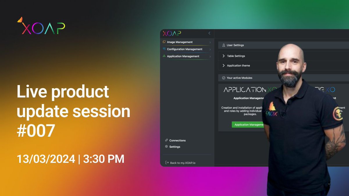 xoap_io's tweet photo. 🪄 Scripted actions, the #platformXO module pre-release, is coming soon.

We're live on 🗓️ 13/03 to tell you more and walk you through the latest updates on #XOAP:

• centralized resources
• new AWS/Azure options in image.XO. 🧰

Register here: https://t.co/GDxVkMWx1z https://t.co/Ewz13uxlcU