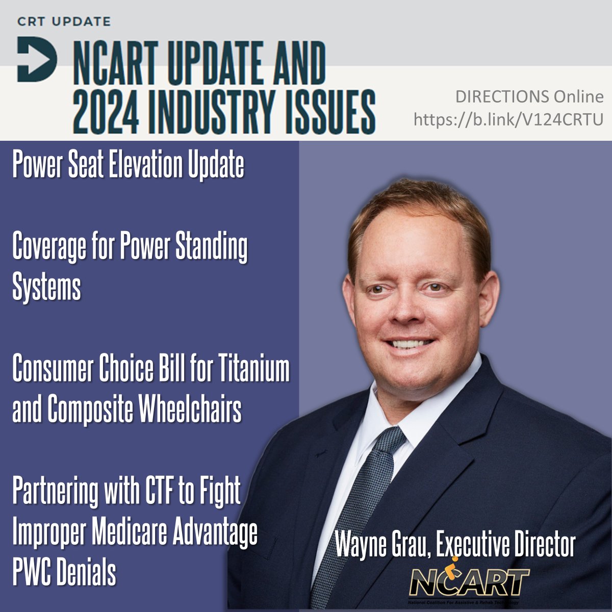 NRRTS's tweet photo. Wayne Grau brings us up-to-date CRT industry news. Online Now! iNRRTS DIRECTIONS Magazine. https://t.co/HmqDAMLhWR #inrrts #ncart #complexrehab https://t.co/f57v6aTAg9