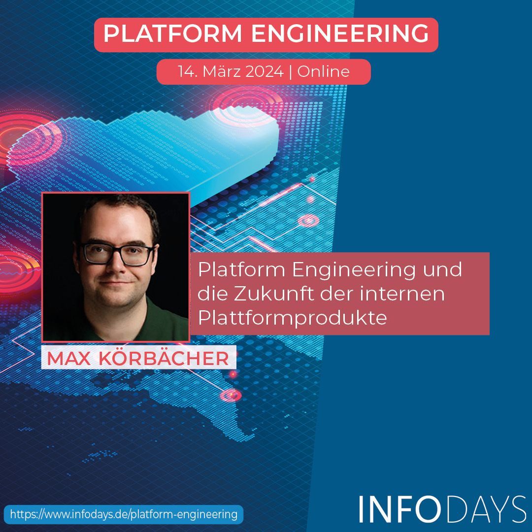 Liquid Reply (@liquidreply) on Twitter photo 🚀 Reminder
Am 14. März starten die InfoDays  – Max präsentiert seinen Online-Talk über "Platform Engineering und die Zukunft der internen Plattformprodukte"!
🌐 Tickets und Infos: buff.ly/42Hv6Sc
Jetzt Platz sichern!
#InfoDays #PlatformEngineering #DevOps #TechTalk 🚀 Reminder
Am 14. März starten die InfoDays  – Max präsentiert seinen Online-Talk über "Platform Engineering und die Zukunft der internen Plattformprodukte"!
🌐 Tickets und Infos: buff.ly/42Hv6Sc
Jetzt Platz sichern!
#InfoDays #PlatformEngineering #DevOps #TechTalk