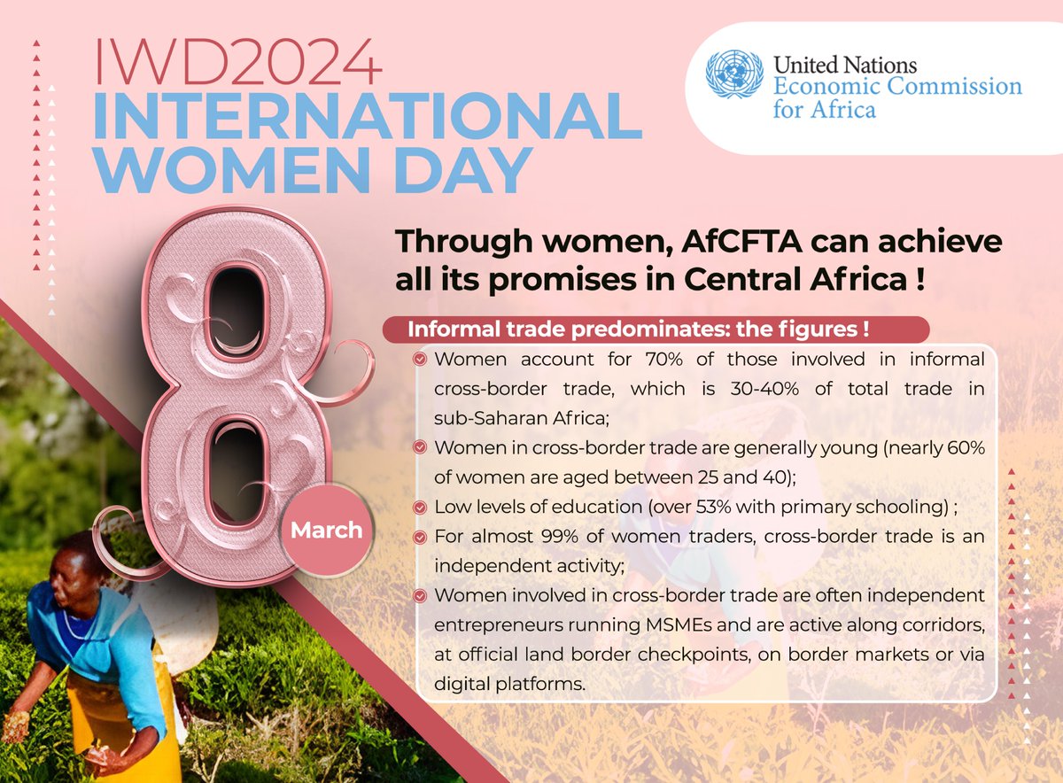 #IWD2024 @ATPC2 @AfCFTA 

In Central Africa, #afcfta will work with women or it won't happen. We need to build on their efforts in #crossbordertrade and #accelerateprogress !