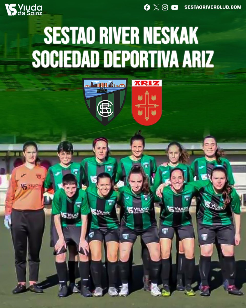 SestaoRC's tweet photo. 🙌🏼 ¡𝗩𝗘𝗡 𝗔 𝗔𝗡𝗜𝗠𝗔𝗥 𝗔 𝗡𝗨𝗘𝗦𝗧𝗥𝗔𝗦 𝗖𝗛𝗜𝗖𝗔𝗦 𝗔 𝗟𝗔𝗦 𝗟𝗟𝗔𝗡𝗔𝗦!

🏆 Primera División Femenina
🔹 Jornada 22
🆚 SD Ariz
🏟️ Las Llanas
📆 Domingo, 10 de marzo
⌚️ 17 horas
🎟️ 3€ (➕una papeleta del Non League Day de regalo)

#GoazenRiver https://t.co/HEN3nAPKpl