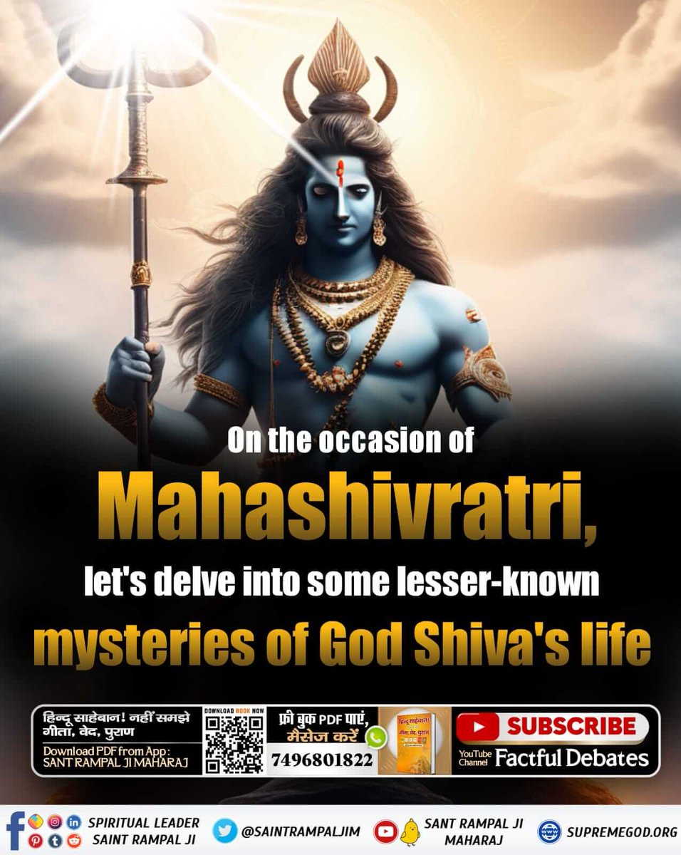 _official_Riya_'s tweet photo. #MysteryOfGodShiva
Mahashivratri is one of the holy festivals for the devotees of Shiva Ji.**
Devotees consider Lord Shiva as imperishable and the conqueror of death.
But is Shiva Ji really the conqueror of death, and is any benefit possible from observing the Mahashivratri fast? https://t.co/B2snWPDiUP