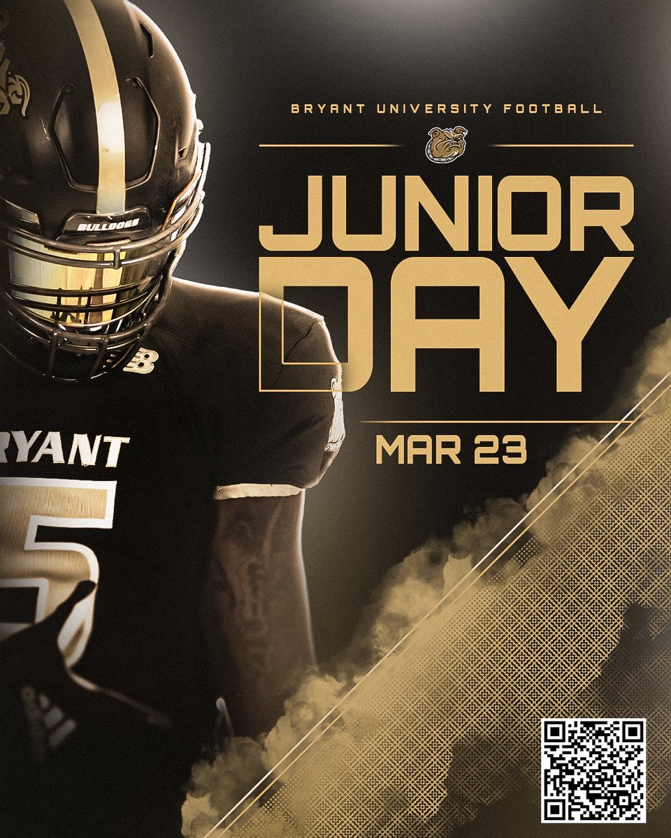 Excited to receive a Junior day invite from @BryantUFootball thank you @CoachCiocci @SoudyFB