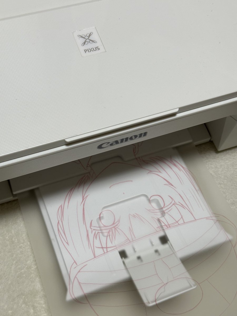 「[コンピューターに描いた線画を色紙に転写]の巻ご依頼品は色紙に描く絵だったんです」|シュウのイラスト