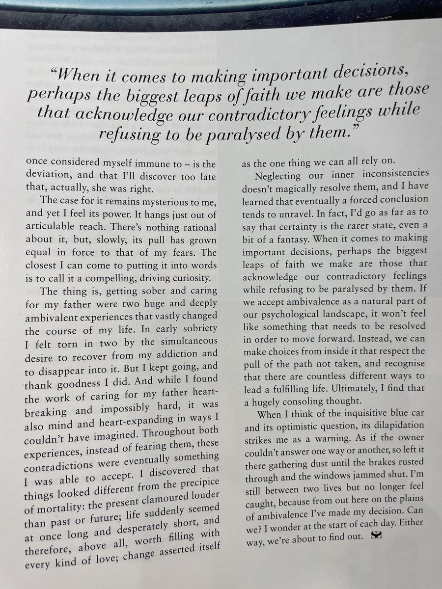 I loved writing about my eternal specialist subject, ambivalence, for @Russh_Magazine for their fab LIFE issue - on how it’s a term we tend to misuse, the agony of being pulled in two directions, one humdinger of a question, & the struggle to not get stuck in paralysis 🌀🌀🌀