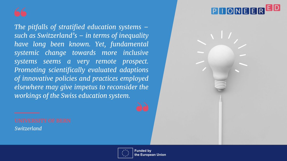 The #PIONEEREDproject's team Switzerland 🇨🇭 calls for more inclusive #education systems!

#highlights #equality #school