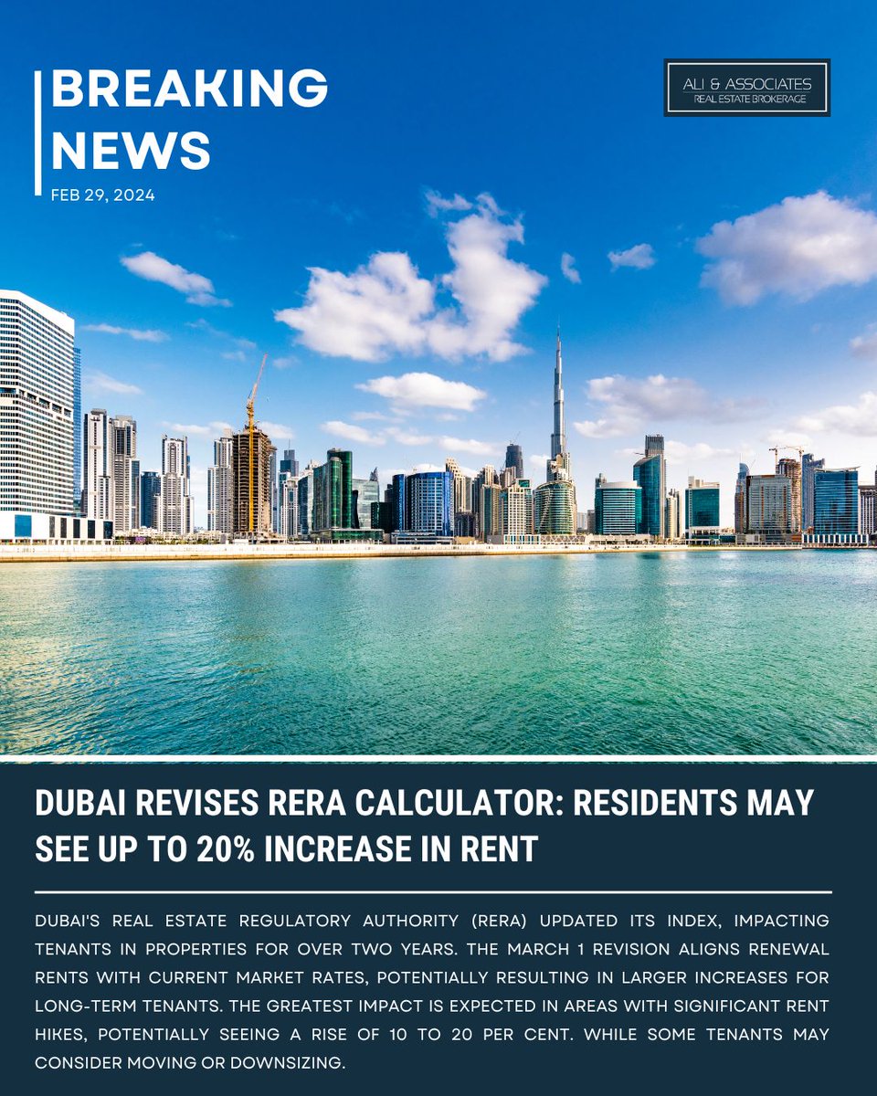 🏡✨ Dubai Real Estate Update ✨🏡 Dubai's Real Estate Regulatory Authority (Rera) updated its index, impacting tenants in properties for over two years. #DubaiRealEstate #ReraUpdate