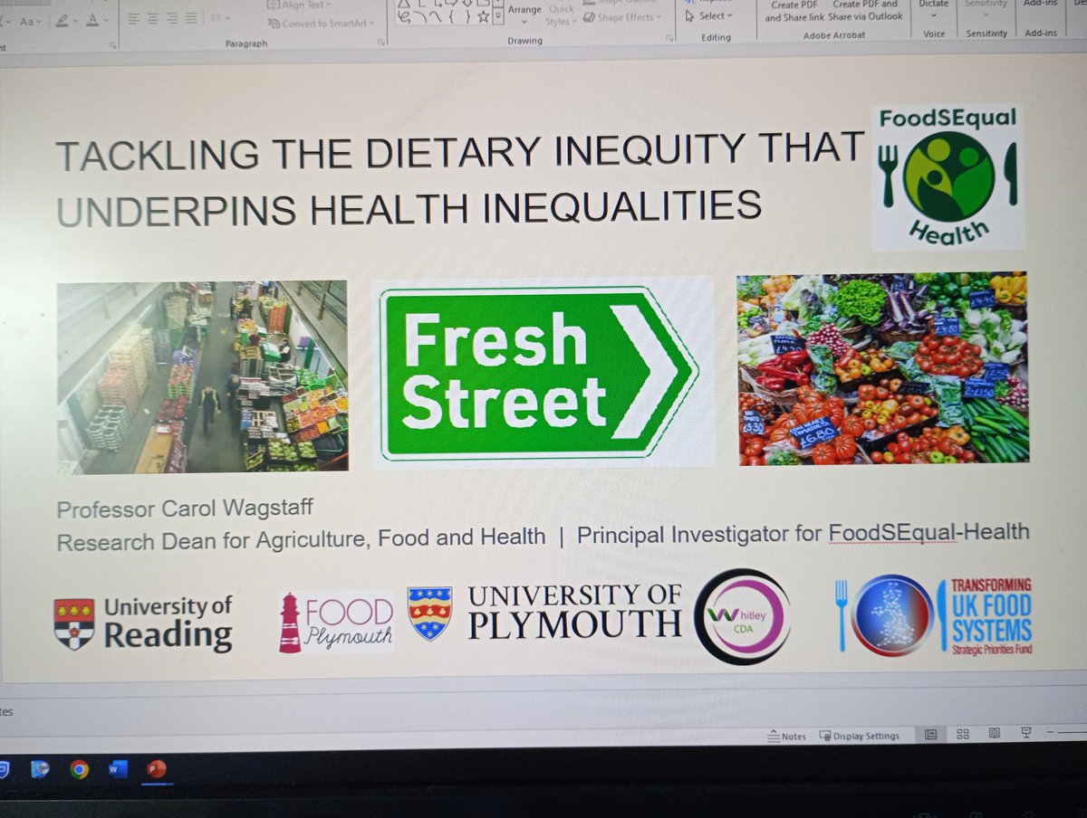 Great to be hearing about @foodsequal Health 🥕🫑 progress in #Reading & #Plymouth in today's #webinar #FreshStreet @EqualityFood @foodplymouth @TamarFreshLtd