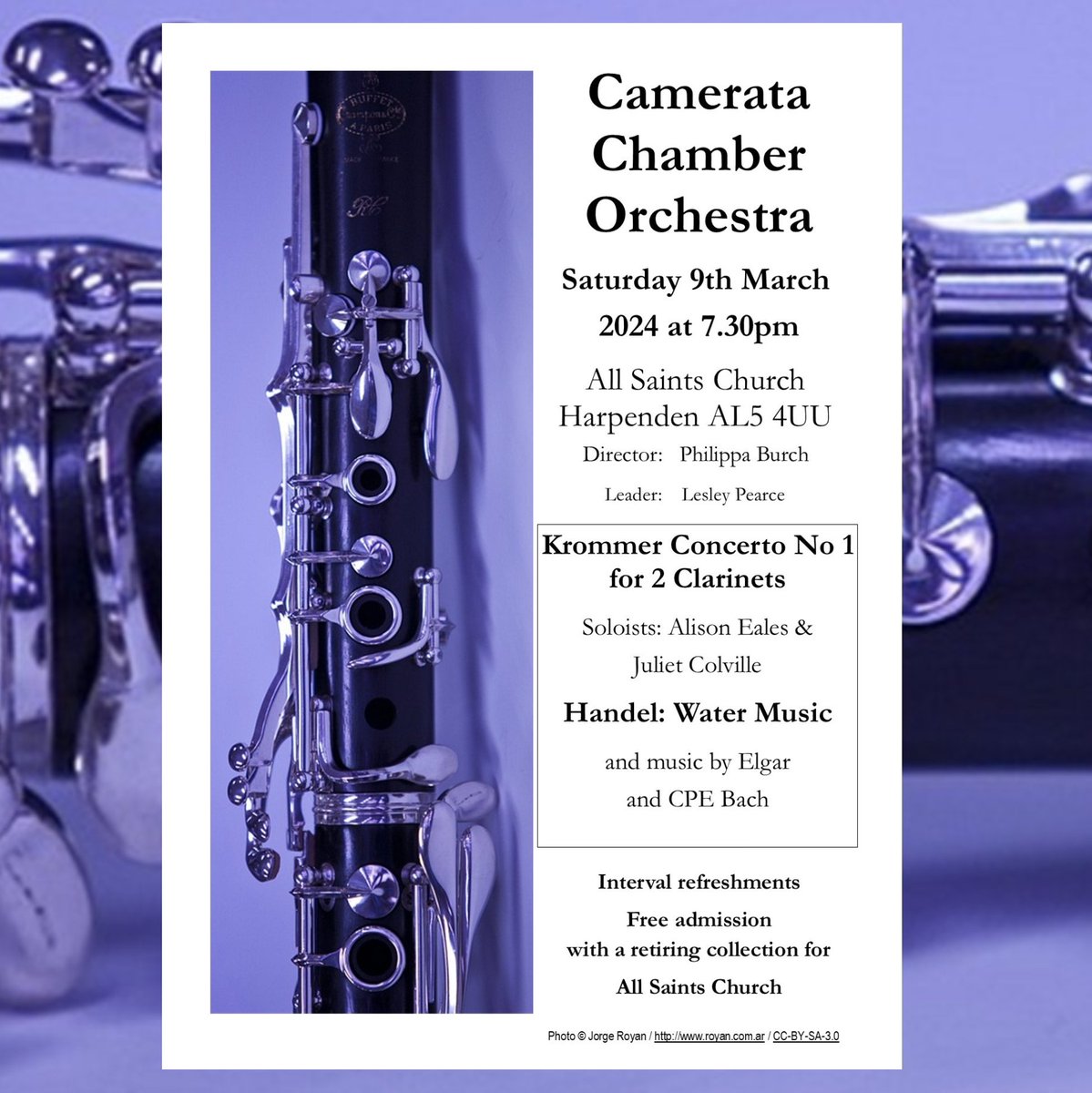 This Saturday 9th Mar, 7.30pm, you are invited to this FREE concert by Camerata Chamber Orchestra #harpenden #batford #music #concert