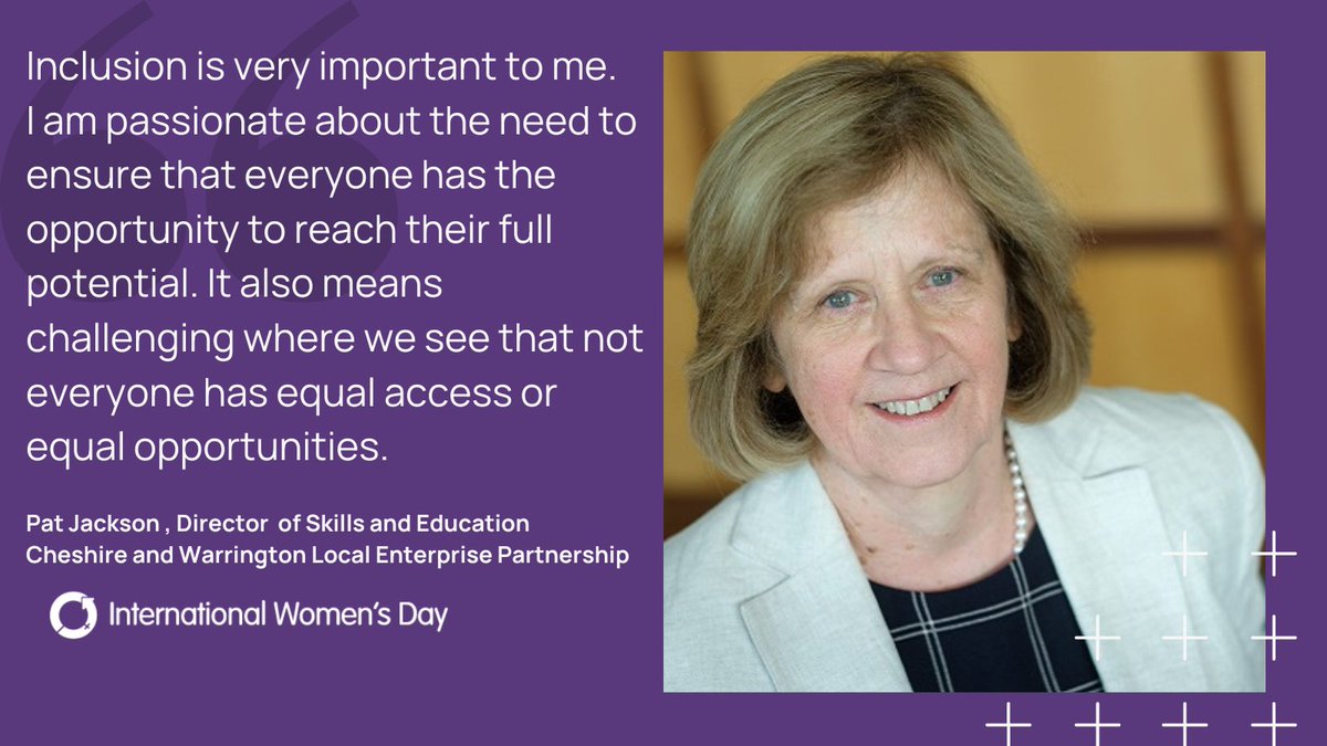 Pat Jackson, our Director of Skills & Education shares why inclusion is important and what it means to her. Hear more from Pat & other #Cheshire women here: cheshireandwarrington.com/latest-news/ce… #inspireinclusion #IWD2024