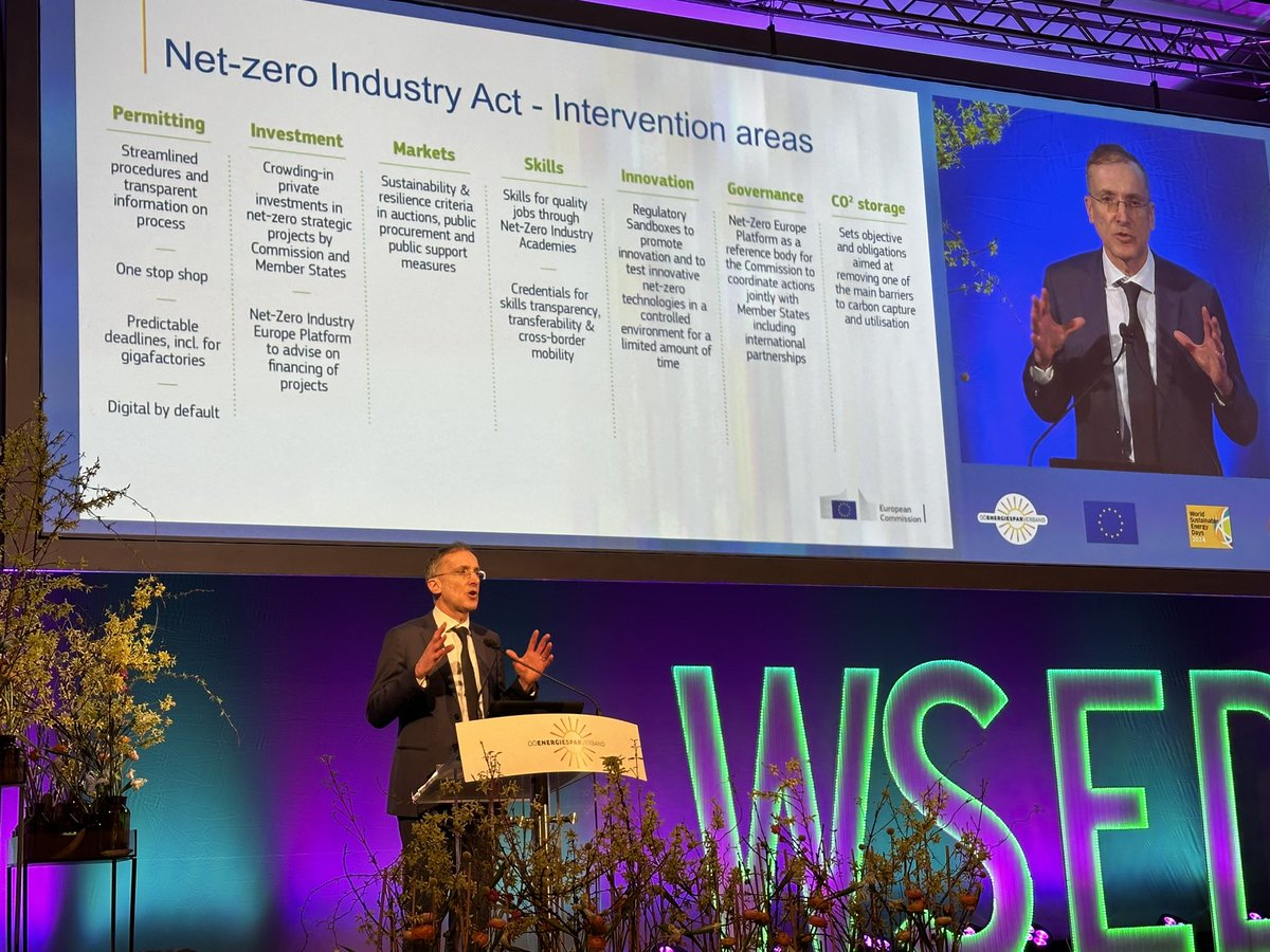 EEIP (@greencogeu) on Twitter photo Vincent Berrutto <a href="/Energy4Europe/">Energy4Europe 🇪🇺</a> outlining Net-zero Industry Act at #WSED. Inspiring to see strong EU emphasis on innovation and market orientation that will support industrial decarbonisation, upskilling and job creation, as well as unlocking private investments. Vincent Berrutto <a href="/Energy4Europe/">Energy4Europe 🇪🇺</a> outlining Net-zero Industry Act at #WSED. Inspiring to see strong EU emphasis on innovation and market orientation that will support industrial decarbonisation, upskilling and job creation, as well as unlocking private investments.
