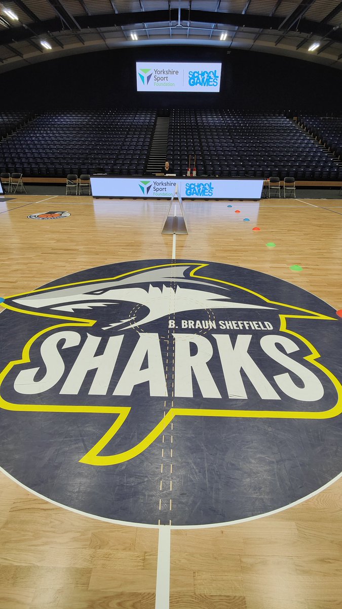 At <a href="/pcasheffield/">Park Community Arena Ltd.</a> for this afternoon's <a href="/YourSchoolGames/">School Games</a> Y3/4 <a href="/YorkshireSport/">Yorkshire Sport Fndn</a> basketball finals. 
<a href="/Hatters_BC/">B. Braun Sheffield Hatters</a> <a href="/SheffieldSharks/">B. Braun Sheffield Sharks</a>