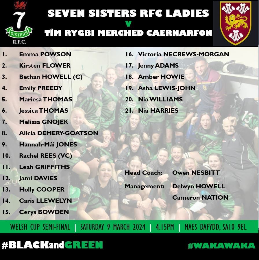 📣 Here it is…biggest game of the season, this Saturday! 2.30pm - 1st XV v Penlan 4.15pm - Ladies v Caernarfon Come on down for a bumper afternoon of rugby 🏉 🙌🏼🖤💚