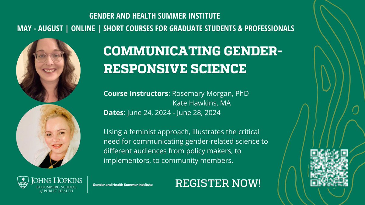 Wanna learn about communicating gender-responsive science? Our own Kate Hawkins is running this short course alongside @RosemaryJMorgan Find out more here: lnkd.in/eR3Gwwdi There are also scholarships available: lnkd.in/ef8e5_Jx See you there! 👀 #gender #IWD2024