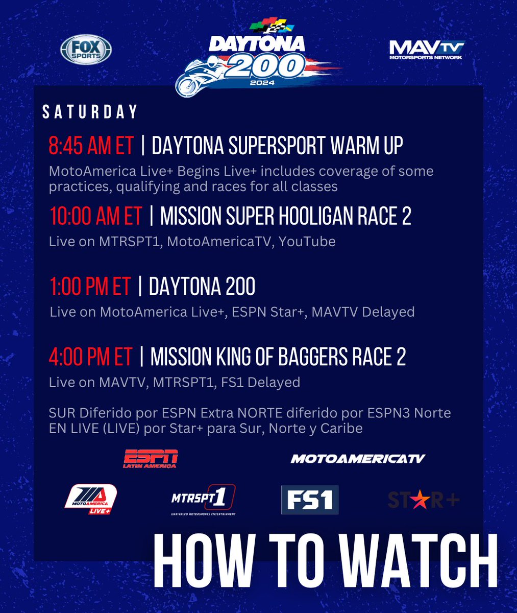 📺 📺 Be sure to tune in this week! #MotoAmerica | #Daytona200