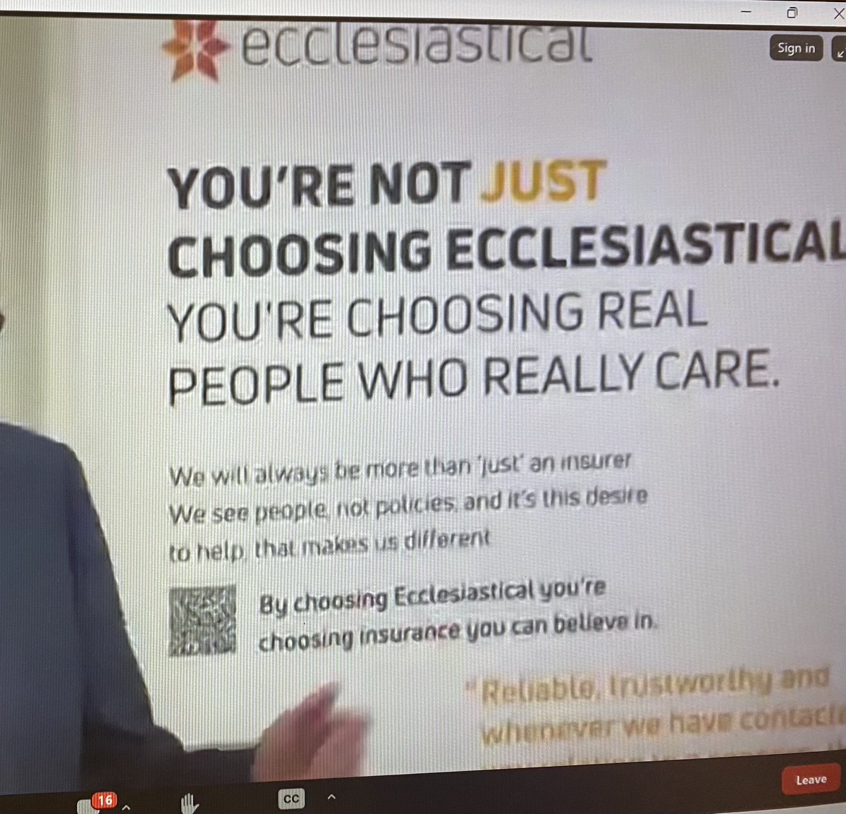 Great to join @Heritage_NGOs conference today virtually, interesting presentations to help me think how all this fits in with my work in supporting churches. As proud sponsors of the conference the @Ecclesiastical banner sums up my overarching approach to this work