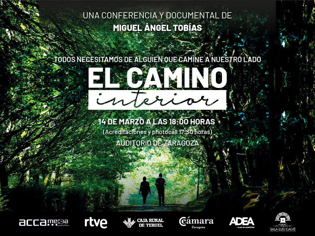 ADEA (@directivosadea) on Twitter photo 🗣️🗣️<a href="/ruralteruel/">Caja Rural de Teruel</a>, <a href="/camarazaragoza/">Cámara Zaragoza</a> y #ADEA presentan el documental "𝘌𝘭 𝘤𝘢𝘮𝘪𝘯𝘰 𝘪𝘯𝘵𝘦𝘳𝘪𝘰𝘳" de <a href="/ma_tobias/">Miguel Ángel Tobías</a>
📅14/3
🕕17:30 h.
📍<a href="/AuditorioZGZ/">Auditorio de Zaragoza Princesa Leonor</a>
🔗 aplicam.camarazaragoza.com/AplicamWeb/Ins… 🗣️🗣️<a href="/ruralteruel/">Caja Rural de Teruel</a>, <a href="/camarazaragoza/">Cámara Zaragoza</a> y #ADEA presentan el documental "𝘌𝘭 𝘤𝘢𝘮𝘪𝘯𝘰 𝘪𝘯𝘵𝘦𝘳𝘪𝘰𝘳" de <a href="/ma_tobias/">Miguel Ángel Tobías</a>
📅14/3
🕕17:30 h.
📍<a href="/AuditorioZGZ/">Auditorio de Zaragoza Princesa Leonor</a>
🔗 aplicam.camarazaragoza.com/AplicamWeb/Ins…