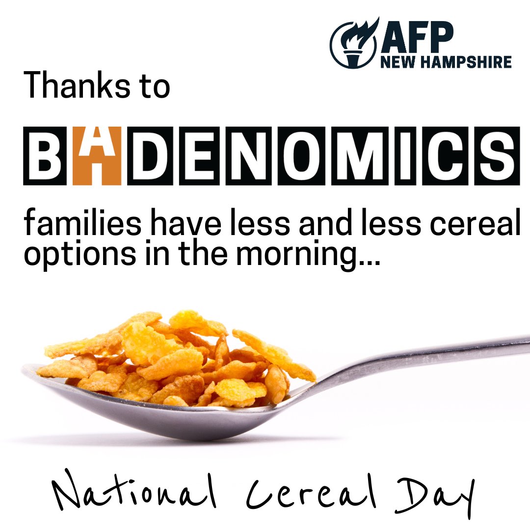 Check out our new website, Bidenomics.com, to see why Bidenomics is Bad Economics. #BidenomicsMakesNoCents #NationalCerealDay