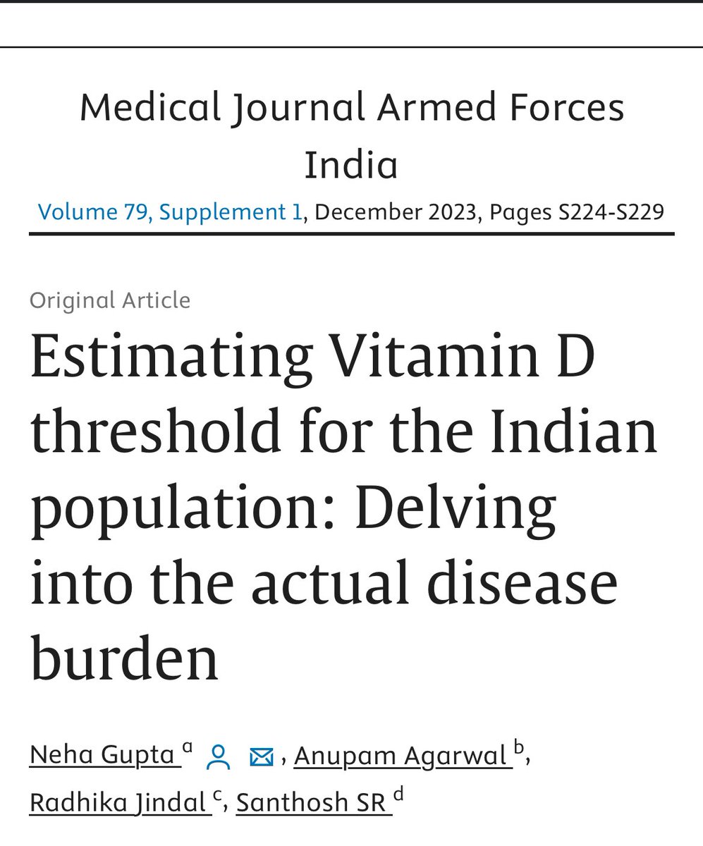 Vitamin D deficiency is being over-diagnosed: the “normal range” is set too high Latest India data among healthy people show that if these levels are used, then 98% will be “insufficient or deficient” TLDR: The reference range has to be customised for India. See slide. 1/3