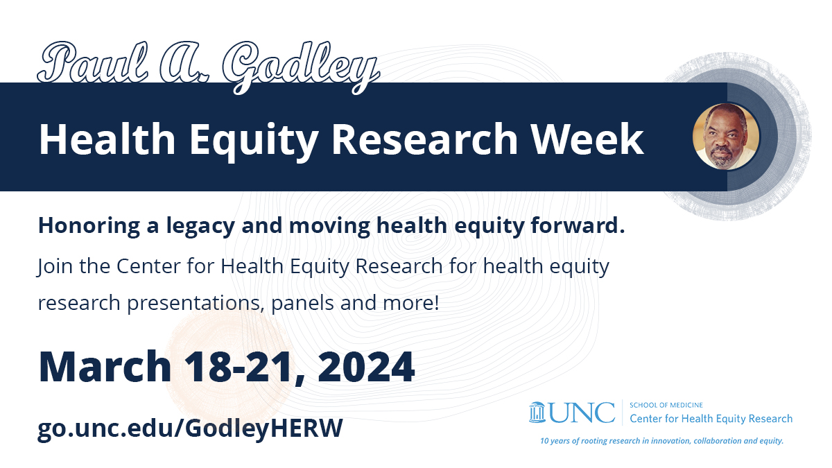 🎉 Exciting news: the program - and registration links - for HERW are out! Explore and register for sessions 👉🏽 go.unc.edu/GodleyHERW #HERW2024 #HealthEquity