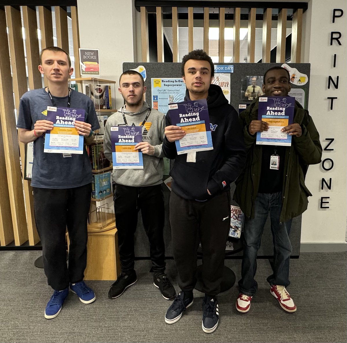 wiganleighcol's tweet photo. Happy World Book Day!  Some of our Foundation Studies students collected their #ReadingAhead certificates. #readingisoursuperpower
@LRCWiganLeigh https://t.co/iCwWhNmhBB