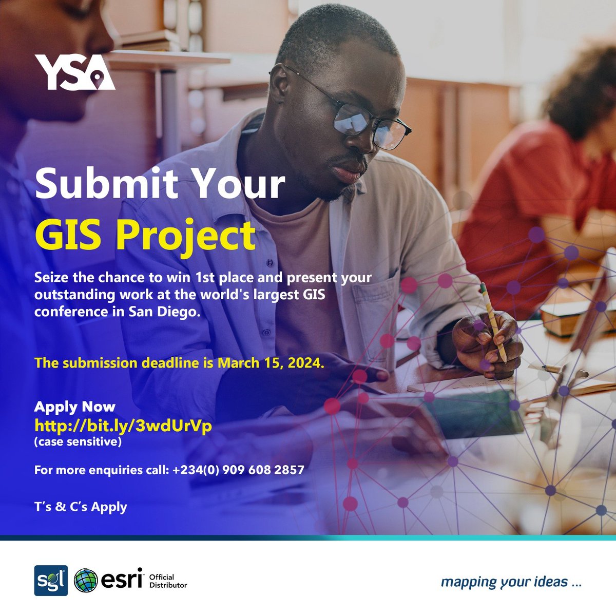 WE ARE STILL ACCEPTING ENTRIES UNTIL MARCH 15 2024! Submit your GIS project and stand a chance to showcase it to the world. Apply here: bit.ly/3wdUrVp #youngscholaraward #ysa #gis #geospatialtechnology #project #competition #students #Nigeria