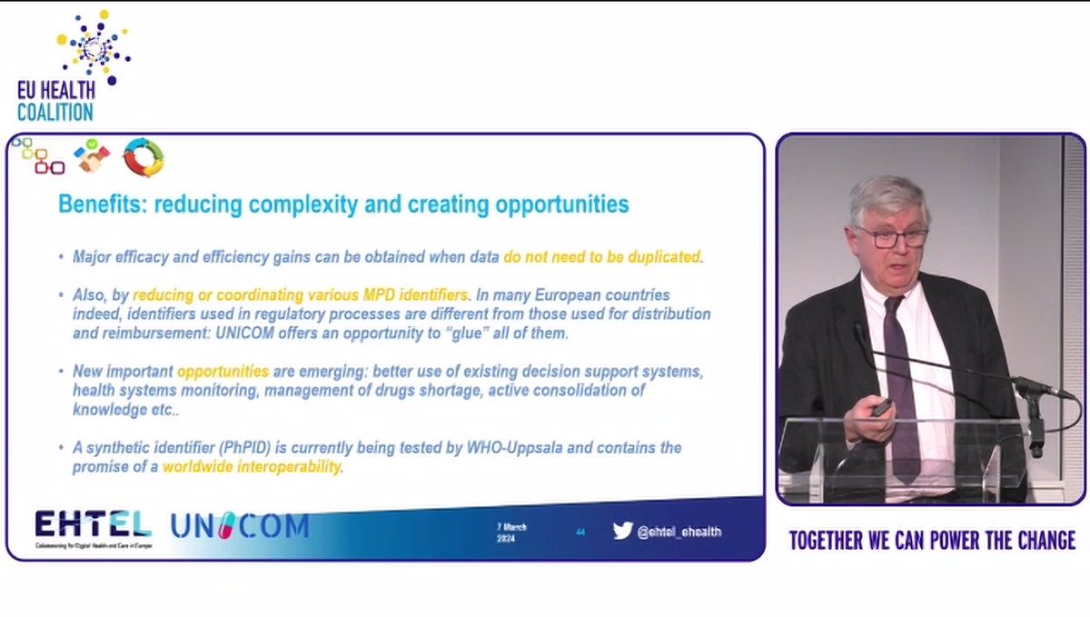 European Health Management Association (@ehmainfo) on Twitter photo @MTrucl <a href="/eupatientsforum/">European Patients' Forum</a> <a href="/Vision4Health/">EU Health Coalition</a> <a href="/LyudmilNiN/">@LyudmilNiN</a> <a href="/BeWellProjectEU/">BeWell Project</a> A connected #healthdata ecosystem has the potential to empower effective and efficient #research, and the development of new treatments and diagnostics.
<a href="/LanM_EHTEL/">Marc Lange</a> from <a href="/ehtel_ehealth/">EHTEL Secretariat</a> presents the <a href="/unicom_idmp/">UNICOM_IDMP</a> project and the benefits of data interoperability.
#Vision4Health @MTrucl <a href="/eupatientsforum/">European Patients' Forum</a> <a href="/Vision4Health/">EU Health Coalition</a> <a href="/LyudmilNiN/">@LyudmilNiN</a> <a href="/BeWellProjectEU/">BeWell Project</a> A connected #healthdata ecosystem has the potential to empower effective and efficient #research, and the development of new treatments and diagnostics.
<a href="/LanM_EHTEL/">Marc Lange</a> from <a href="/ehtel_ehealth/">EHTEL Secretariat</a> presents the <a href="/unicom_idmp/">UNICOM_IDMP</a> project and the benefits of data interoperability.
#Vision4Health