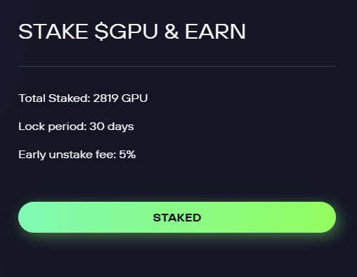 PunditRaghu's tweet photo. $GPU Staking https://t.co/KhyDHWy6rl https://t.co/auYBl1TVN1