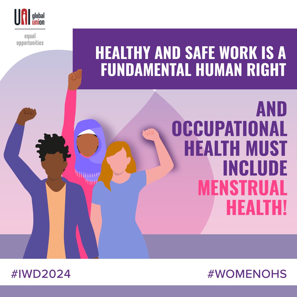 Occupational health and safety #OHS need a gender perspective that includes the life course of people with a uterus, from menarche to menopause. This #IWD2024 we call on trade unions to help normalize the discussion and support the adoption of policies that include these issues.