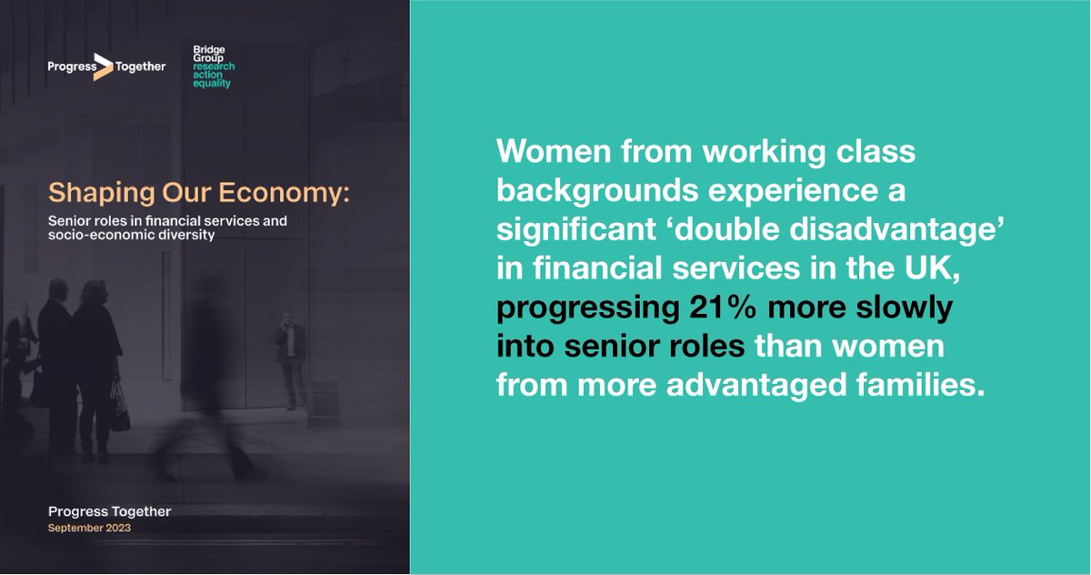 On #InternationalWomensDay the theme is #InspireInclusion In financial services, women from working class backgrounds experience a ‘double disadvantage’, progressing 21% more slowly into senior roles than women from more advantaged families. Find out more bit.ly/3PskQqp