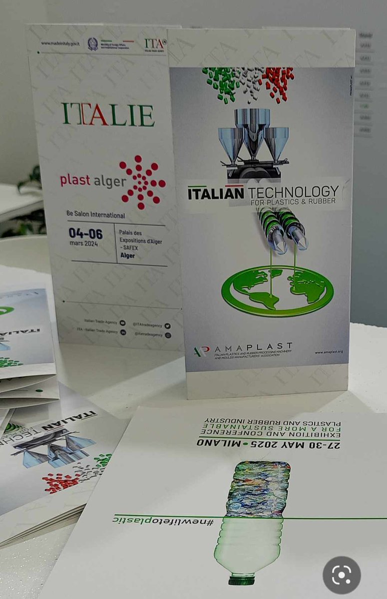 ItaAlgeri's tweet photo. Cloture du PLAST/PRINTPACK 🇩🇿
D'importantes sociétés 🇮🇹 de @Acimga1947 étaient présentes au PRINTPACK afin d'accroître la présence de leur technologie d'impression en 🇩🇿. 
Au PLAST, nous étions présents avec un stand institutionnel organisé en collaboration avec @AMP_Amaplast https://t.co/YFXDikzjmA