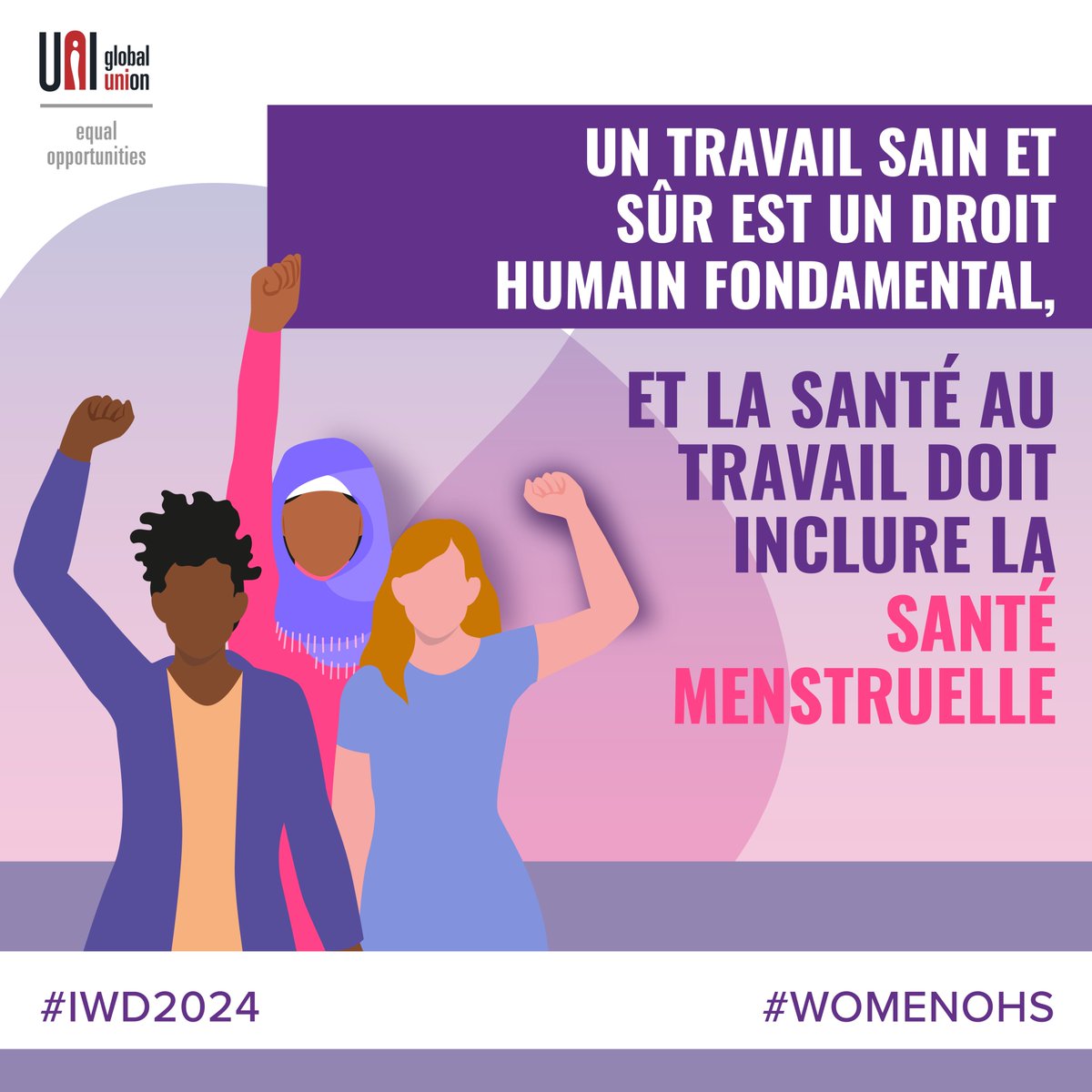 La santé et la sécurité au travail #SST ont besoin d'une perspective de genre qui inclut le parcours de vie des personnes ayant un utérus, de la ménarche à la ménopause. En cette #JIF2024, nous appelons les syndicats à aider à normaliser la discussion