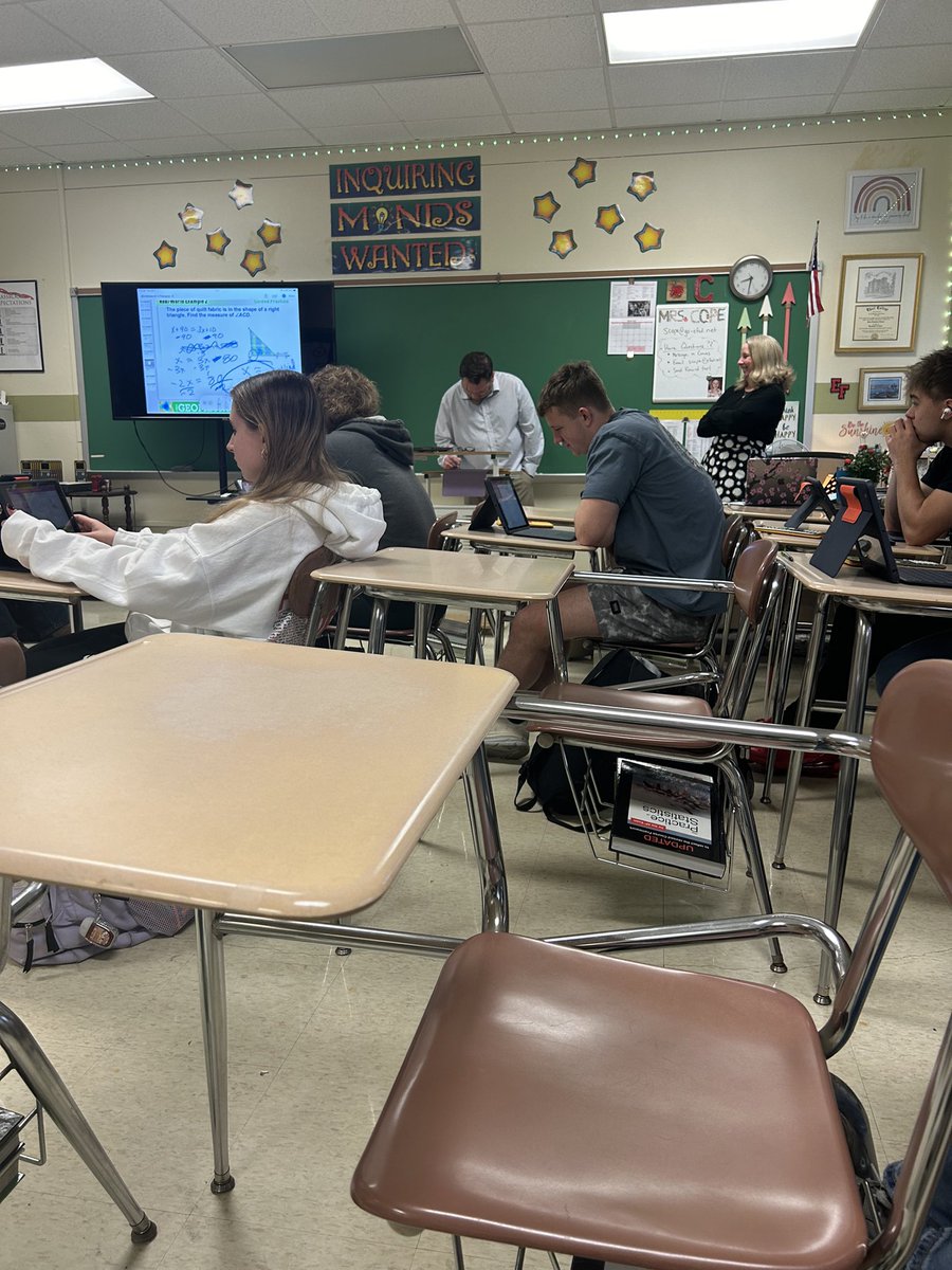 Thank you <a href="/Mr_Popowitz/">Dr. Popowitz</a> for being a surprise presenter on solving for x in Academic Geometry. The students loved making sure you did it right.