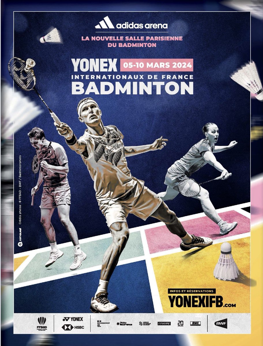 lachainelequipe's tweet photo. 🚨CADEAUX🚨

On vous fait (encore) gagner 2 places et 1 raquette @yonexfrance pour les demi-finales des Internationaux de France de #Badminton, qui auront lieu ce samedi de 10h à 15h, à l’ADIDAS ARENA !🏸

RT+Follow pour tenter de gagner🍀

Le tirage au sort sera effectué ce soir, à 18h (seuls les 4 vainqueurs seront contactés et devront répondre en moins de 48h).

#EDC