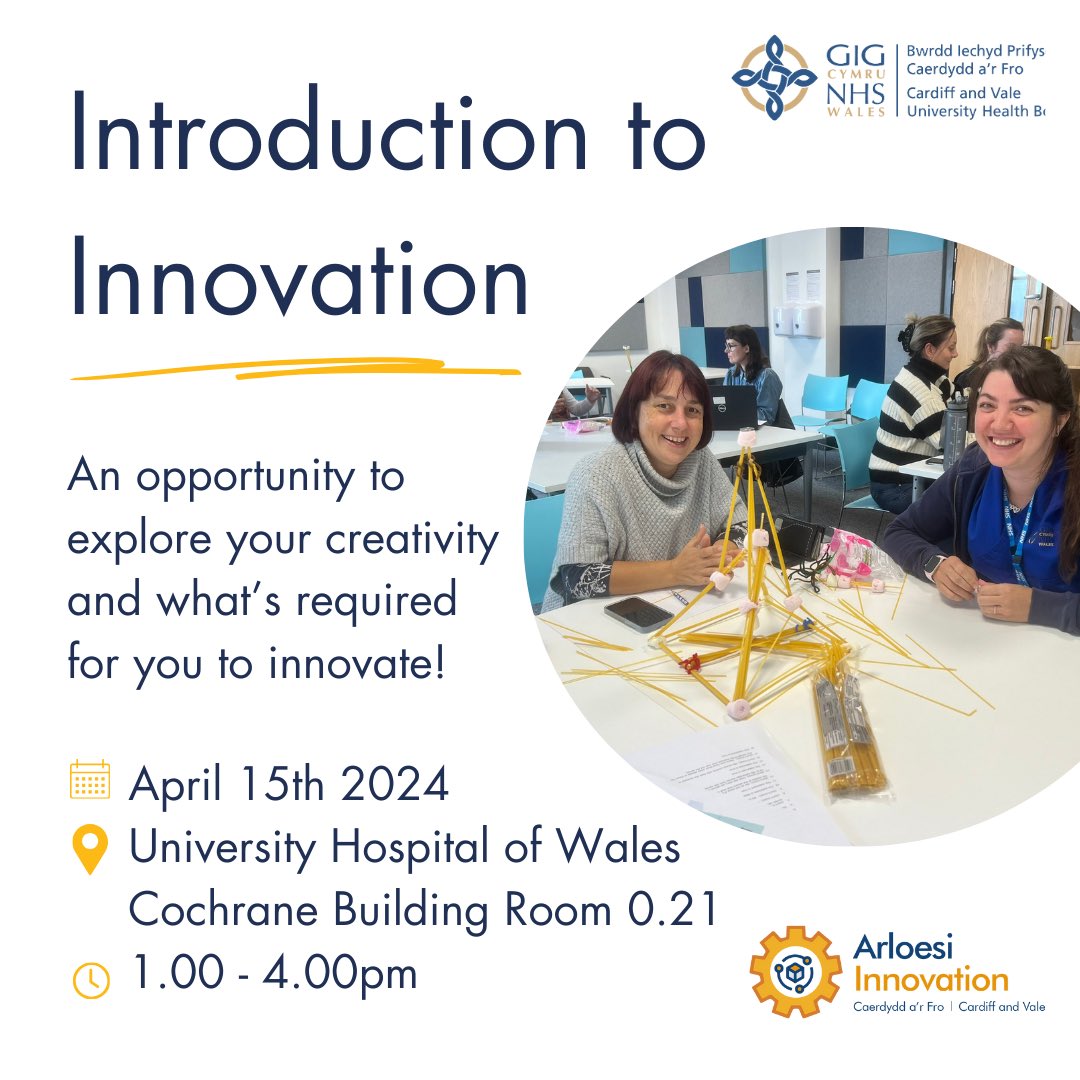 Shaping Change - CAVUHB (@shapingchangecv) on Twitter photo "Innovation" got you rolling your eyes?
It's more than jargon - it's about solving problems & creating value for patients!
Our Intro to Innovation training helps healthcare colleagues at <a href="/CV_UHB/">Cardiff and Vale University Health Board</a> turn great ideas into reality.
Apr 15th, 1-4pm, UHW.
➡️shorturl.at/myI78 "Innovation" got you rolling your eyes?
It's more than jargon - it's about solving problems & creating value for patients!
Our Intro to Innovation training helps healthcare colleagues at <a href="/CV_UHB/">Cardiff and Vale University Health Board</a> turn great ideas into reality.
Apr 15th, 1-4pm, UHW.
➡️shorturl.at/myI78