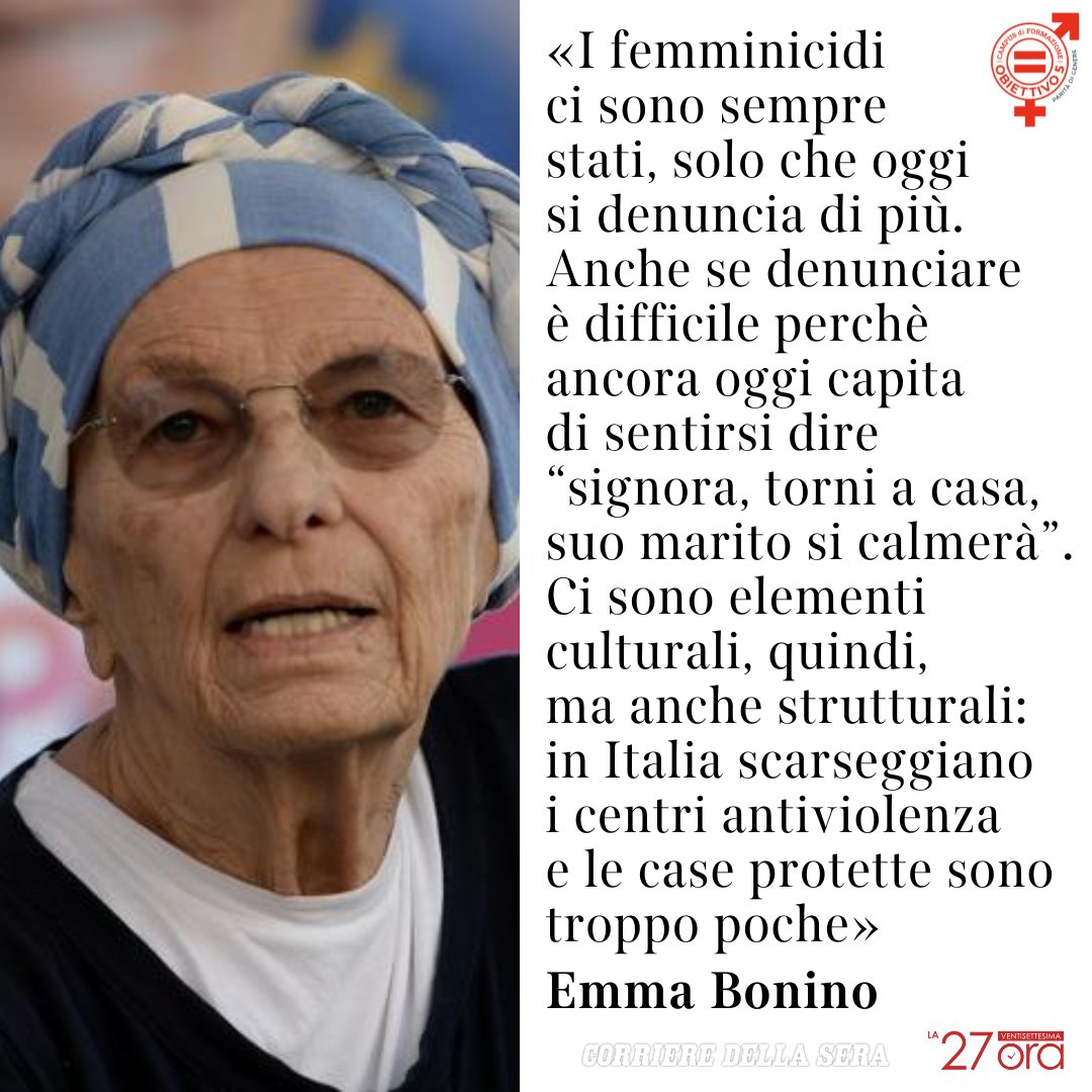 'Facciamo rumore contro la violenza': è il titolo della prima Inchiesta Live della 3a edizione di #Obiettivo5. Dopo l'introduzione di @bastefanelli, vicedirettrice @Corriere, Danda Santini, direttrice @IoDonna, e Valeria Manieri @LeContemporanee, è intervenuta @emmabonino