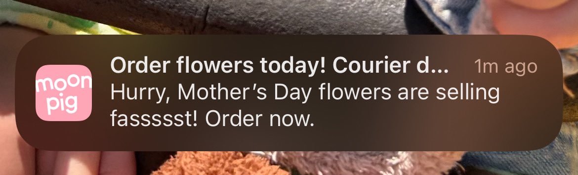 Can’t wait to stop getting hit 7/8 times a day with #MothersDay reminders. And Marketing teams sensitive enough to have opt out options - pls don’t use that click through as an opportunity to try upsell me something or make it long-winded, it’s already traumatic enough! #grief