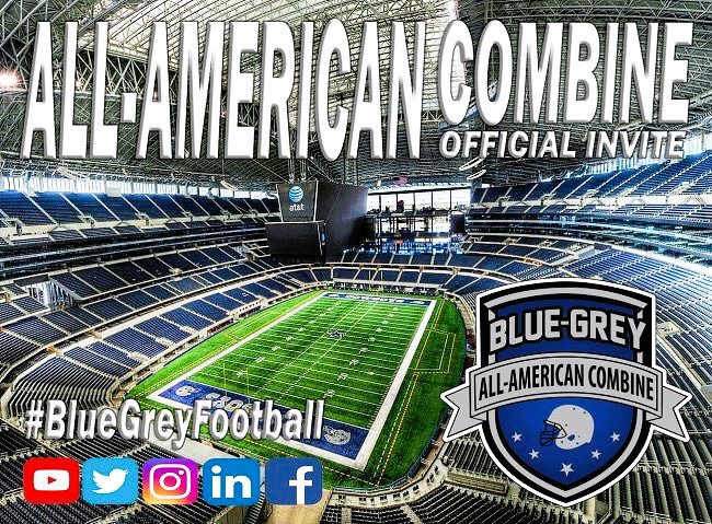 And so it begins. Official invites for this year's #BlueGreyFootball All-American Combine are now being extended to prospects all over the country. Stay tuned for additional details.