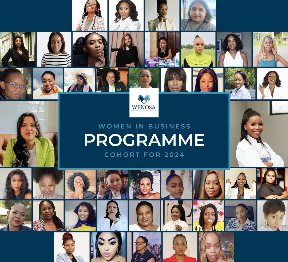 _WENOSA's tweet photo. Introducing the 2024 cohort for WENOSA’s Women in Business Programme. 

WENOSA is committed to supporting women-owned businesses with the tools, resources and coaching they need to scale and sustain their SME’s. 

#WENOSA #ShepreneurSeries2024 https://t.co/CCoHHg2P1O