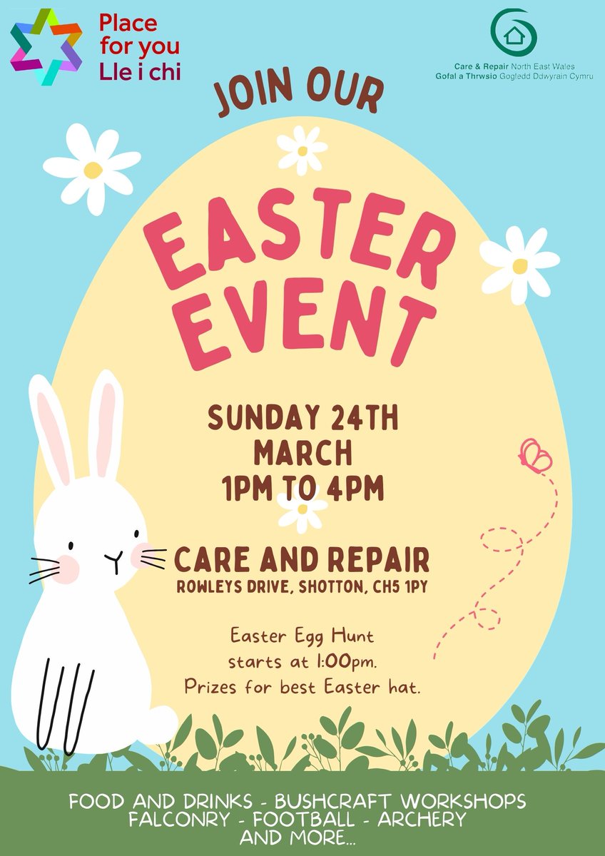 🐰 Easter Event 🐰 being held on Sunday 24th March 2024 at 1pm. We would love if you could attend, everybody is welcome.